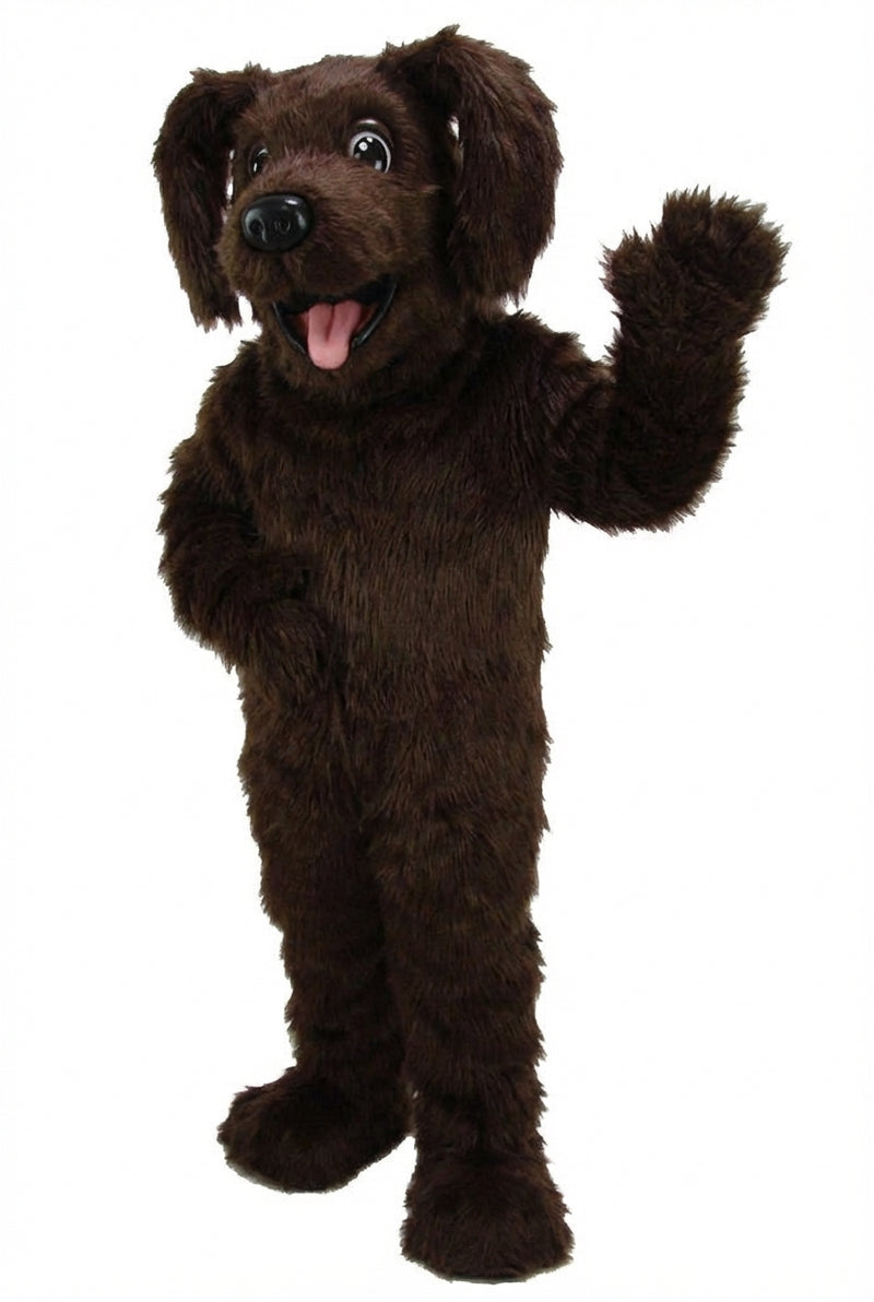Fido Dog Mascot - Long fur / Dark Brown mascot costume