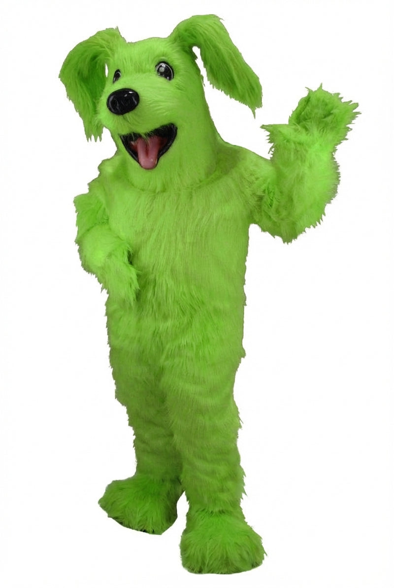 Fido Dog Mascot - Long fur / Lime mascot costume