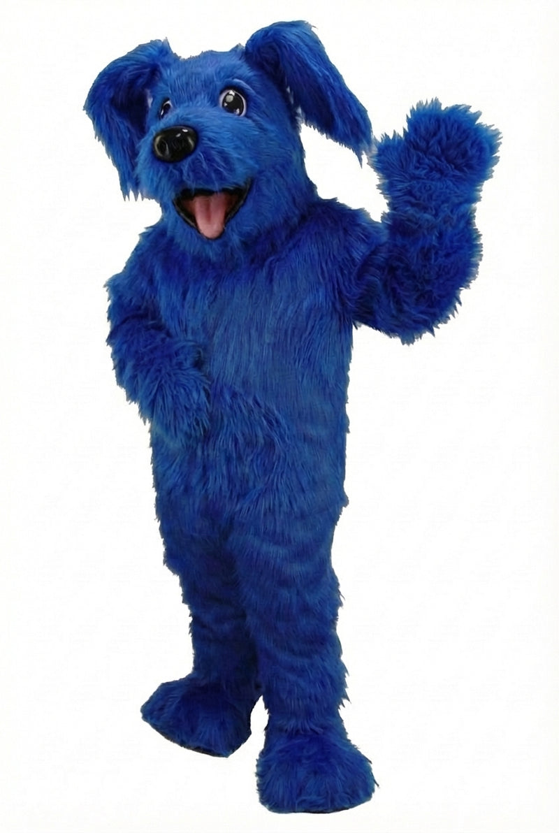 Fido Dog Mascot - Long fur / Royal Blue mascot costume