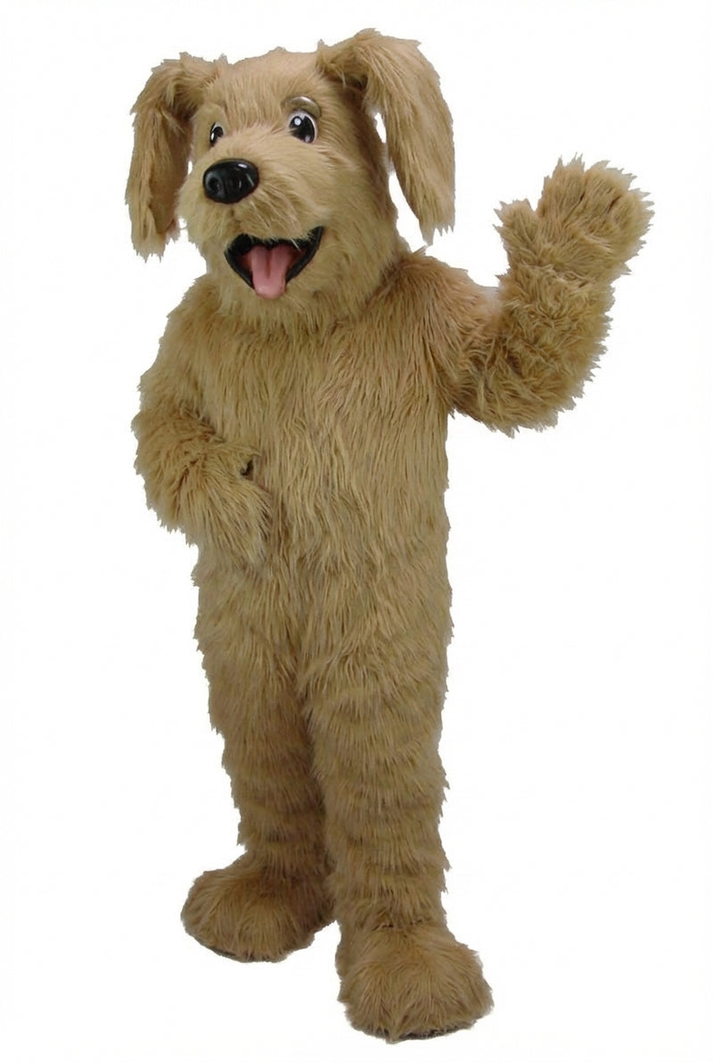 Fido Dog Mascot - Long fur / Tan mascot costume