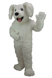 Fido Dog Mascot - Long fur / White mascot costume