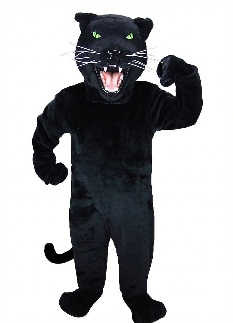 Fierce Black Panther Mascot - Short fur / Black mascot costume