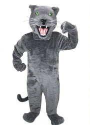 Fierce Black Panther Mascot - Short fur / Grey mascot costume