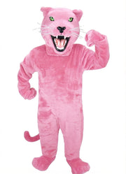 Fierce Black Panther Mascot - Short fur / Pink mascot costume
