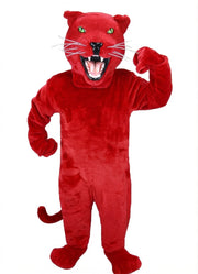 Fierce Black Panther Mascot - Short fur / Red mascot costume