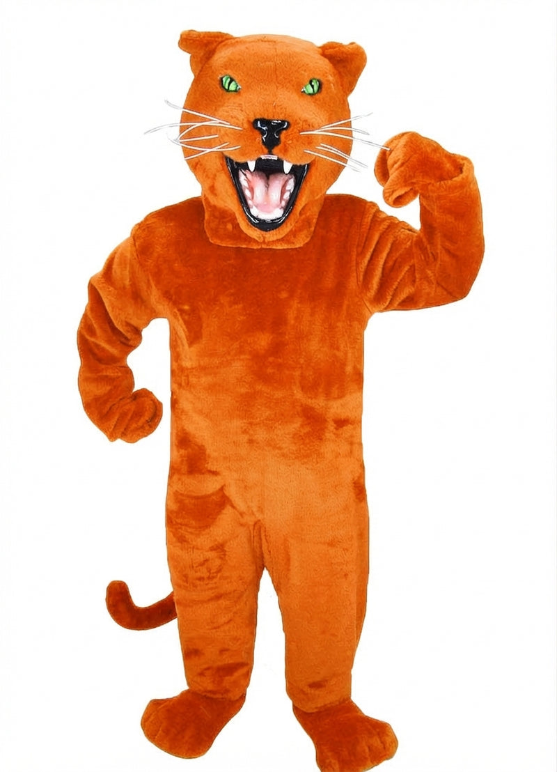 Fierce Black Panther Mascot - Short fur / Tiger Orange mascot costume