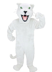 Fierce Black Panther Mascot - Short fur / White mascot costume
