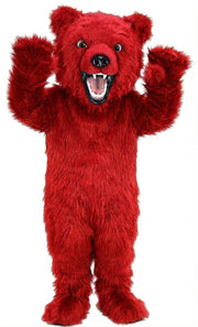 Fierce Grizzly Bear Mascot (Thermolite) - Long fur / Red mascot costume