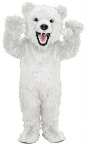 Fierce Grizzly Bear Mascot (Thermolite) - Long fur / White mascot costume
