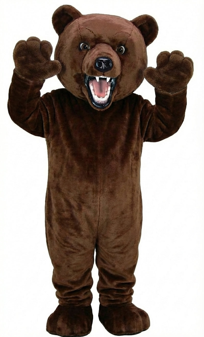 Fierce Grizzly Bear Mascot (Thermolite) - Medium fur / Brown mascot costume