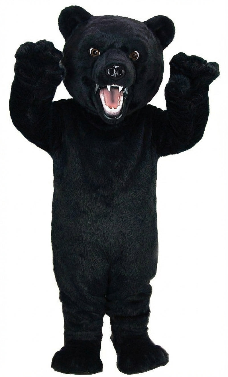 Fierce Grizzly Bear Mascot (Thermolite) - Short fur / Black mascot costume