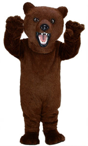Fierce Grizzly Bear Mascot (Thermolite) - Short fur / Chocolate Brown mascot costume