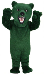 Fierce Grizzly Bear Mascot (Thermolite) - Short fur / Green mascot costume