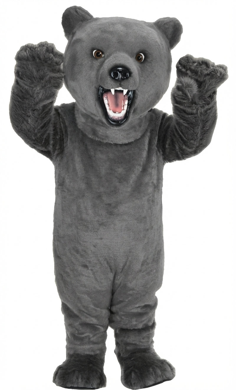 Fierce Grizzly Bear Mascot (Thermolite) - Short fur / Grey mascot costume
