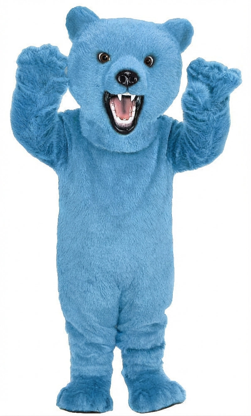 Fierce Grizzly Bear Mascot (Thermolite) - Short fur / Light blue mascot costume