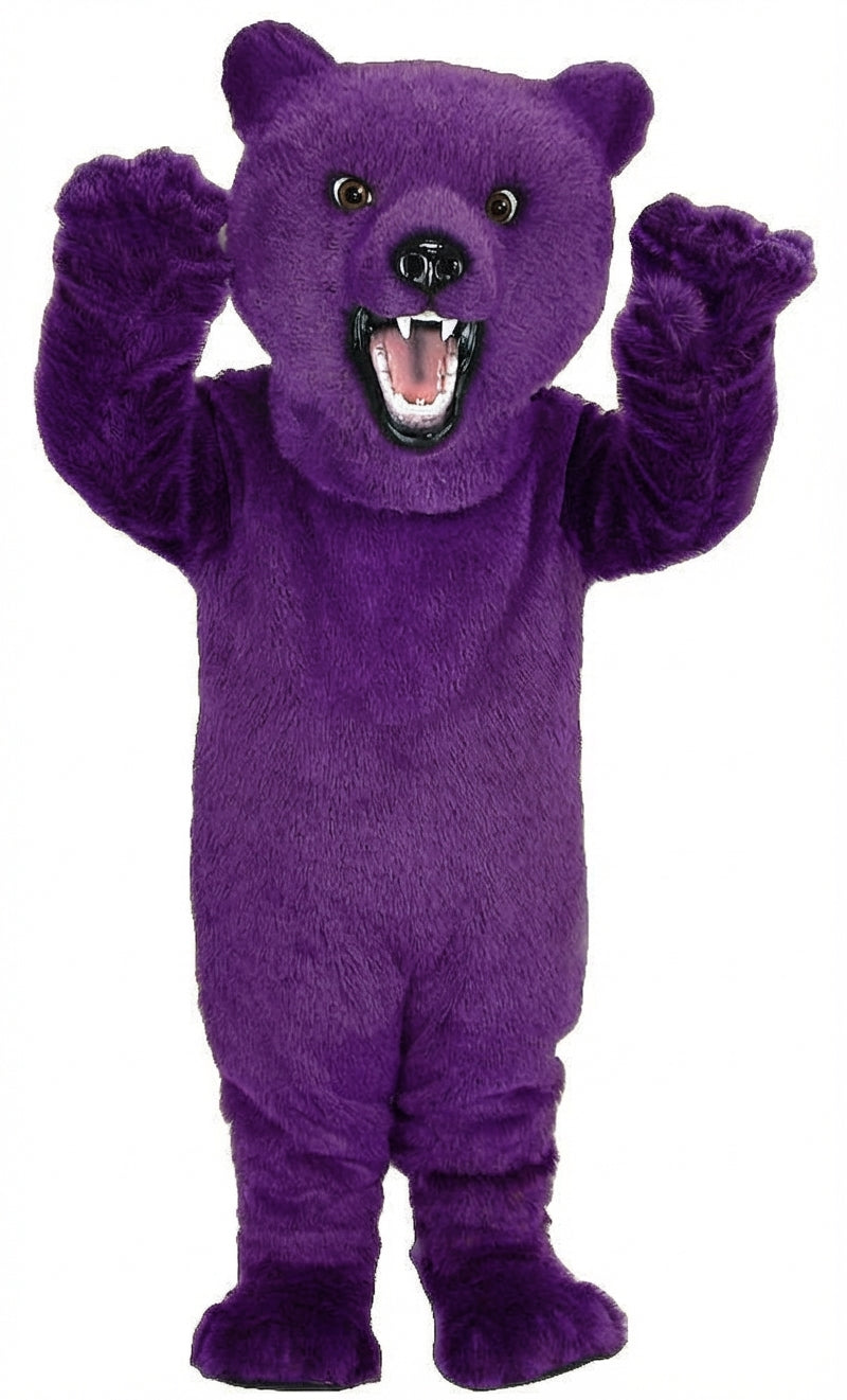 Fierce Grizzly Bear Mascot (Thermolite) - Short fur / Purple mascot costume