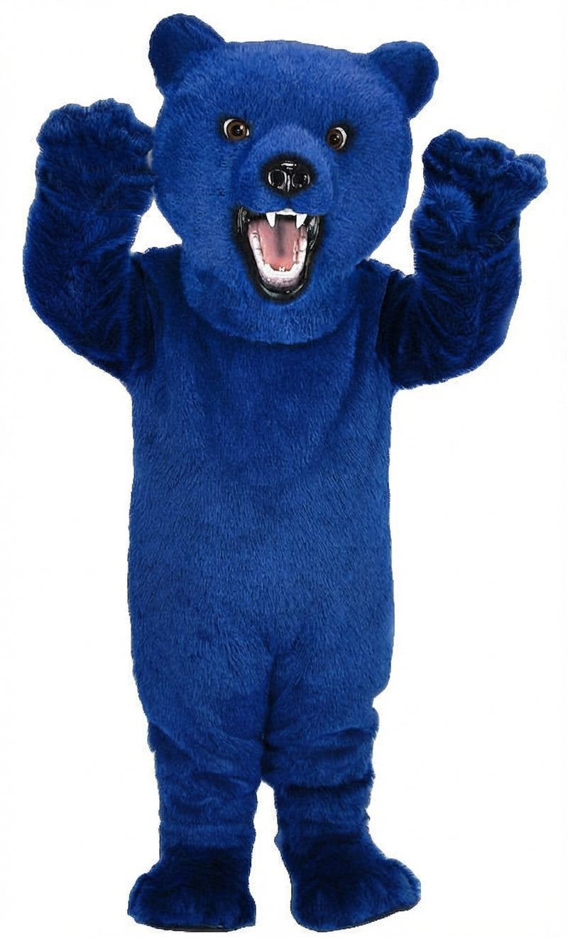 Fierce Grizzly Bear Mascot (Thermolite) - Short fur / Royal blue mascot costume