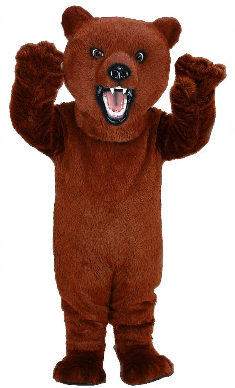 Fierce Grizzly Bear Mascot (Thermolite) - Short fur / Rust mascot costume