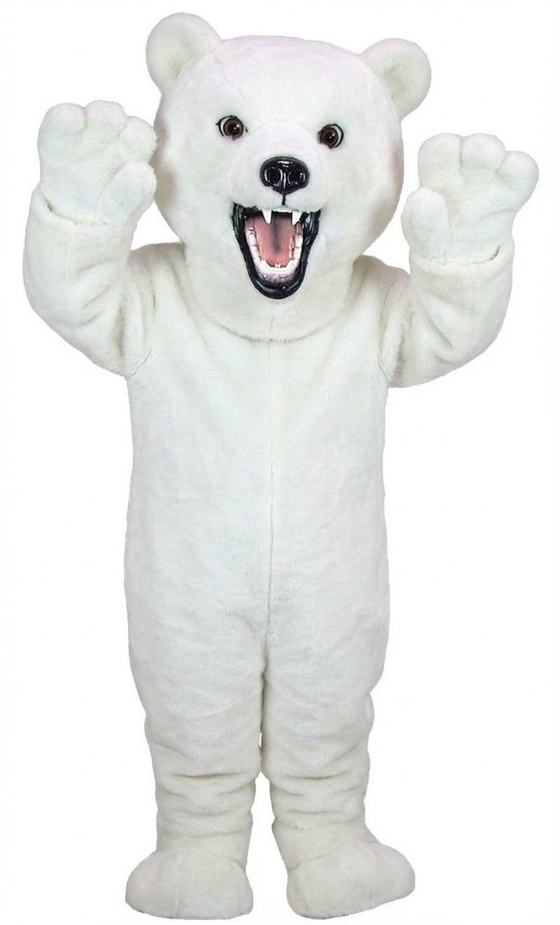 Fierce Grizzly Bear Mascot (Thermolite) - Short fur / White mascot costume