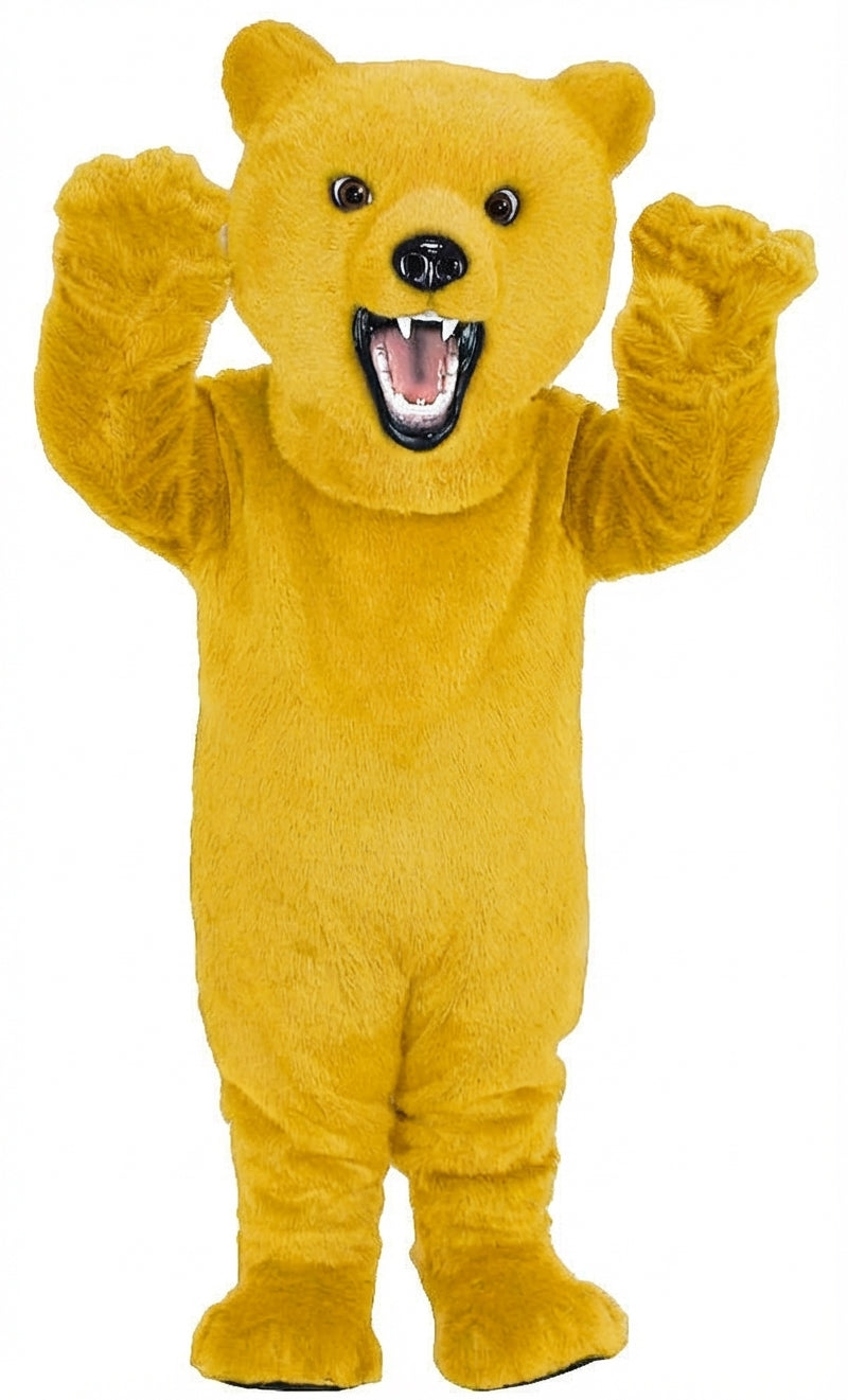 Fierce Grizzly Bear Mascot (Thermolite) - Short fur / Yellow mascot costume