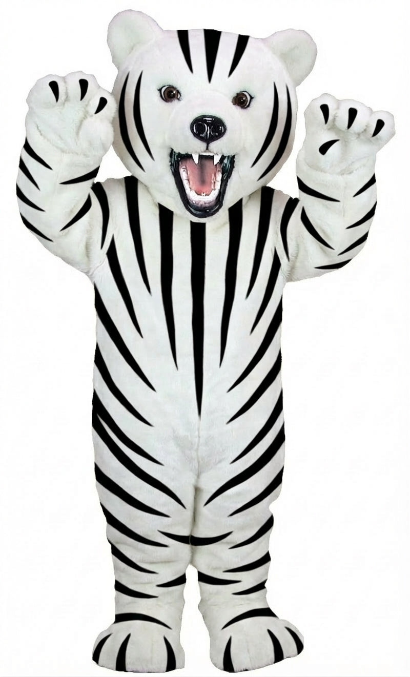 Fierce Grizzly Bear Mascot (Thermolite) - Short fur / Zebra mascot costume