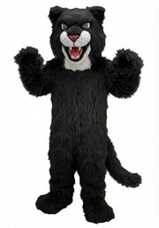 Fierce Leopard Mascot - Long fur / Black mascot costume