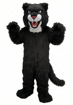 Fierce Leopard Mascot - Long fur / Black mascot costume