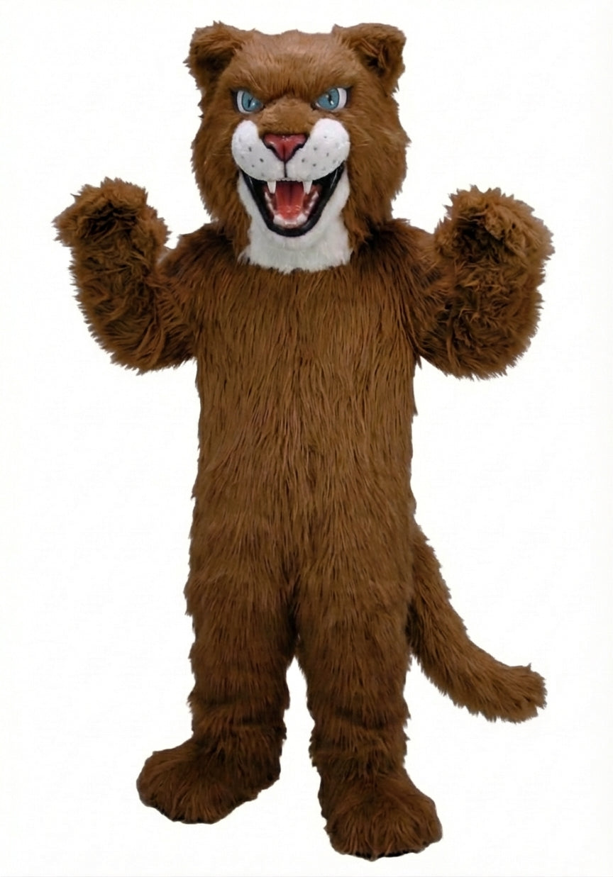 Fierce Leopard Mascot - Long fur / Dark Brown mascot costume