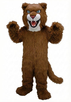 Fierce Leopard Mascot - Long fur / Dark Brown mascot costume