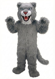 Fierce Leopard Mascot - Long fur / Grey mascot costume
