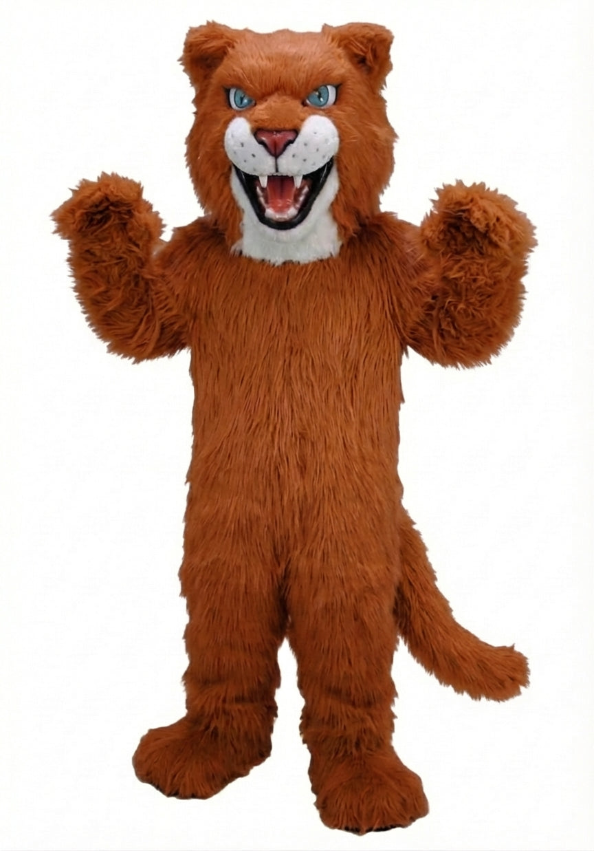Fierce Leopard Mascot - Long fur / Rust mascot costume