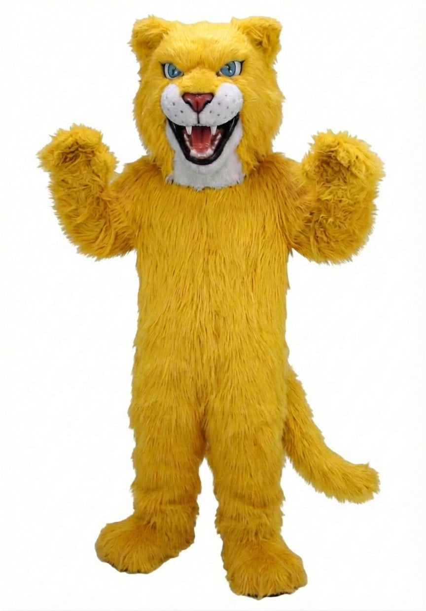Fierce Leopard Mascot - Long fur / Yellow mascot costume