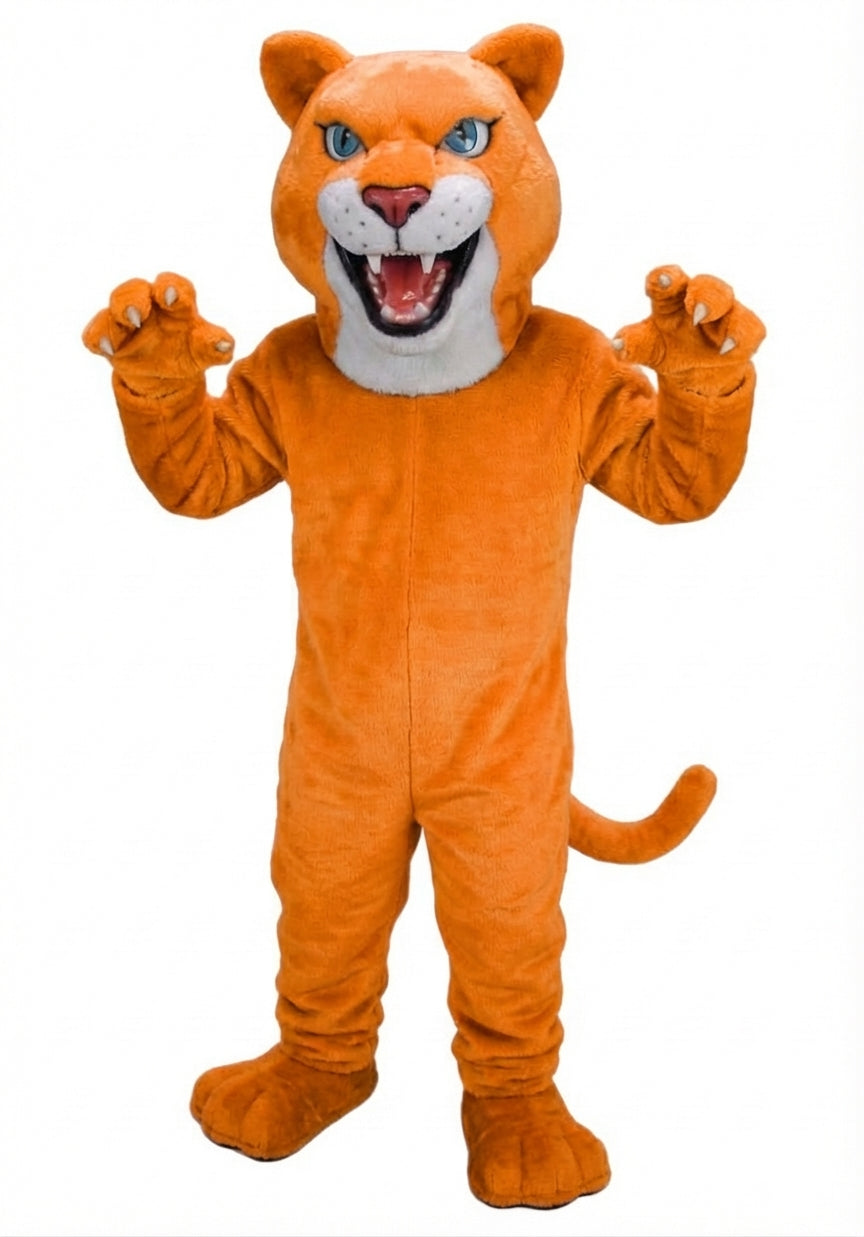 Fierce Leopard Mascot - Short fur / Bright Orange mascot costume