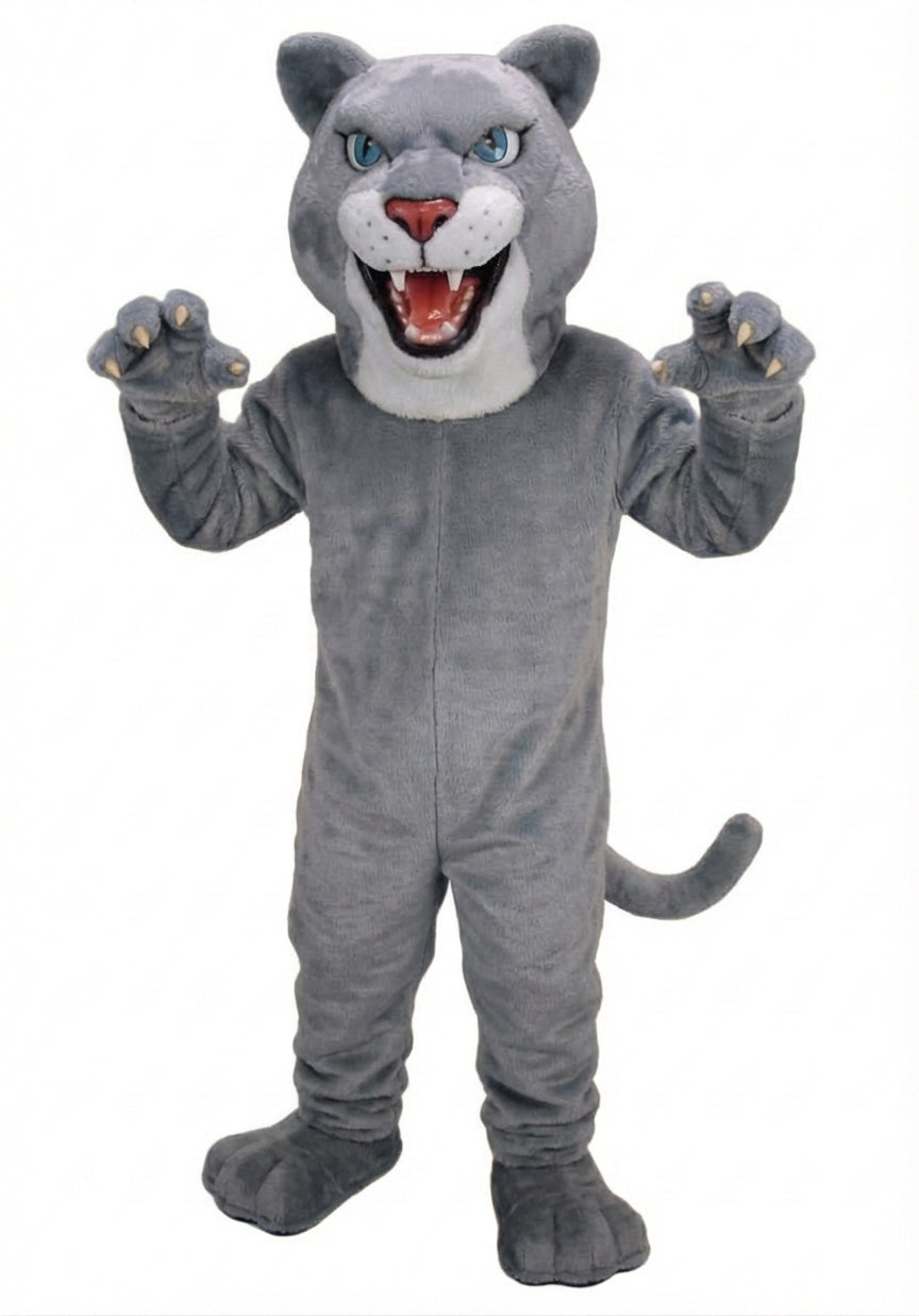 Fierce Leopard Mascot - Short fur / Grey mascot costume