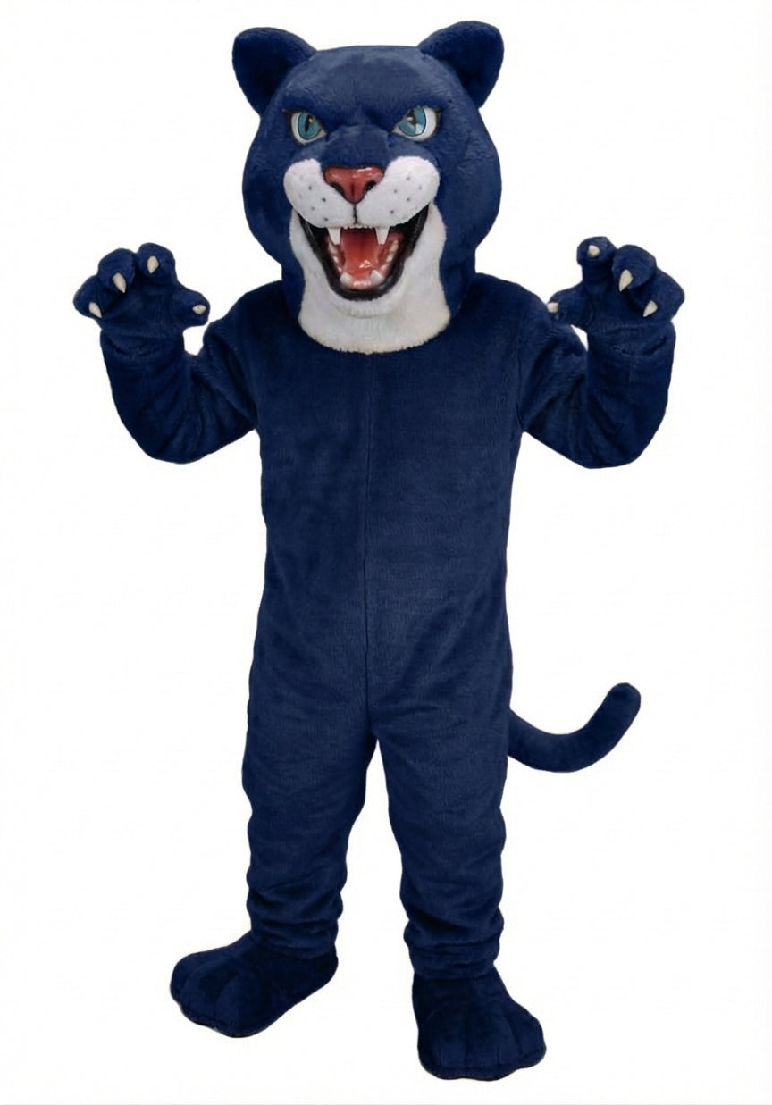 Fierce Leopard Mascot - Short fur / Navy Blue mascot costume