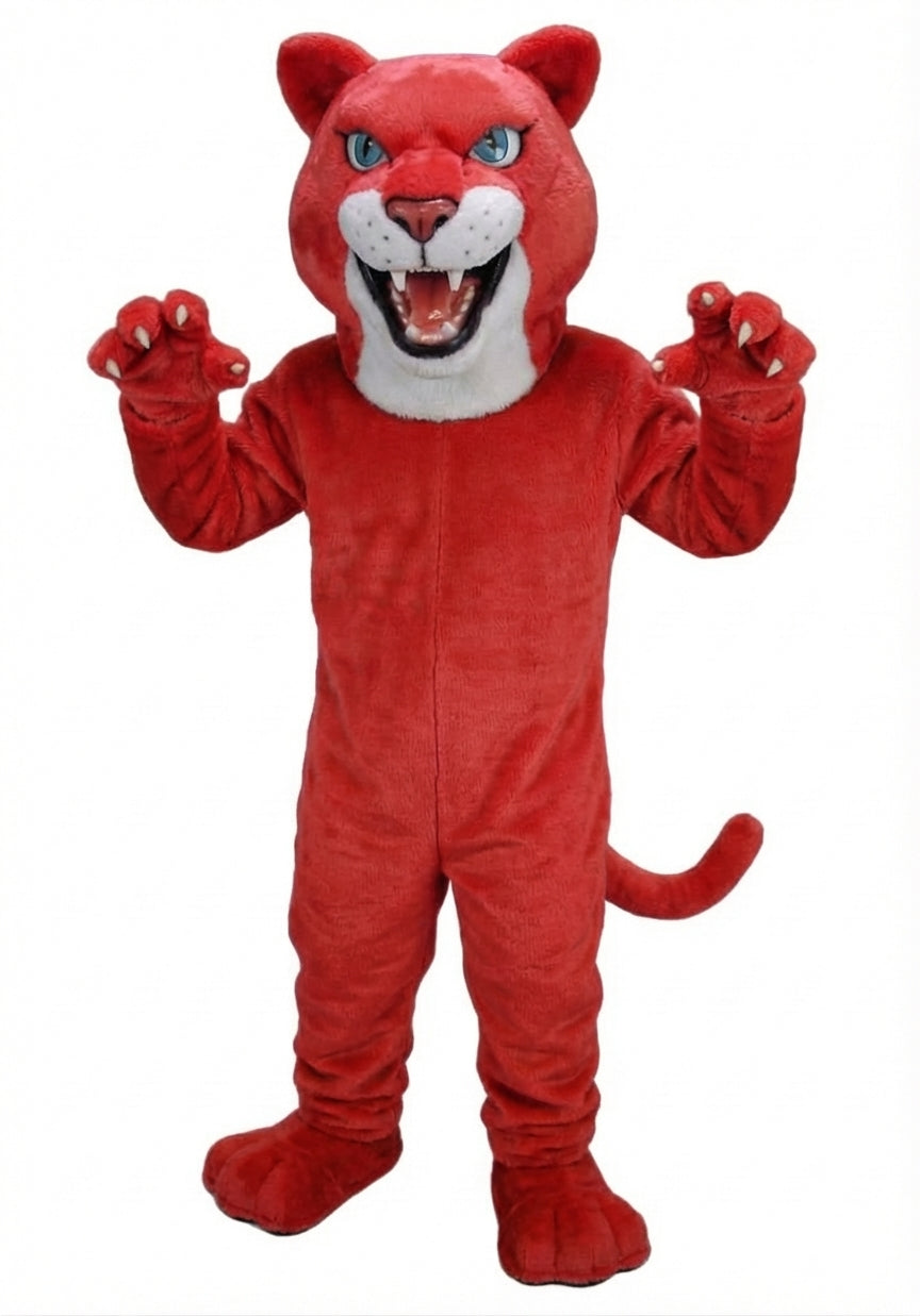 Fierce Leopard Mascot - Short fur / Red mascot costume