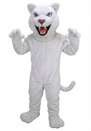 Fierce Leopard Mascot - Short fur / White mascot costume