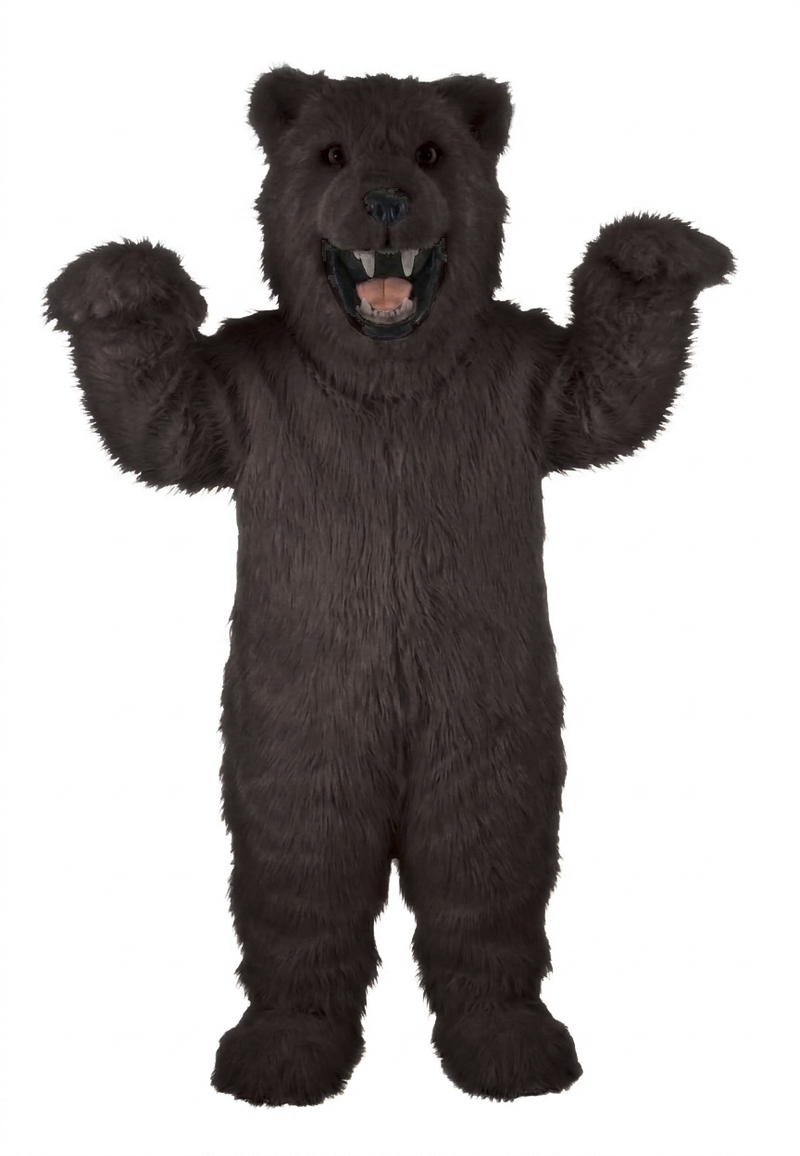 Fierce Polar Bear Mascot - Long fur / Dark Brown mascot costume