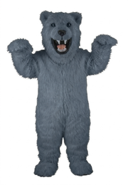 Fierce Polar Bear Mascot - Long fur / Grey mascot costume