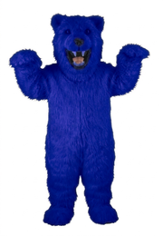 Fierce Polar Bear Mascot - Long fur / Royal Blue mascot costume