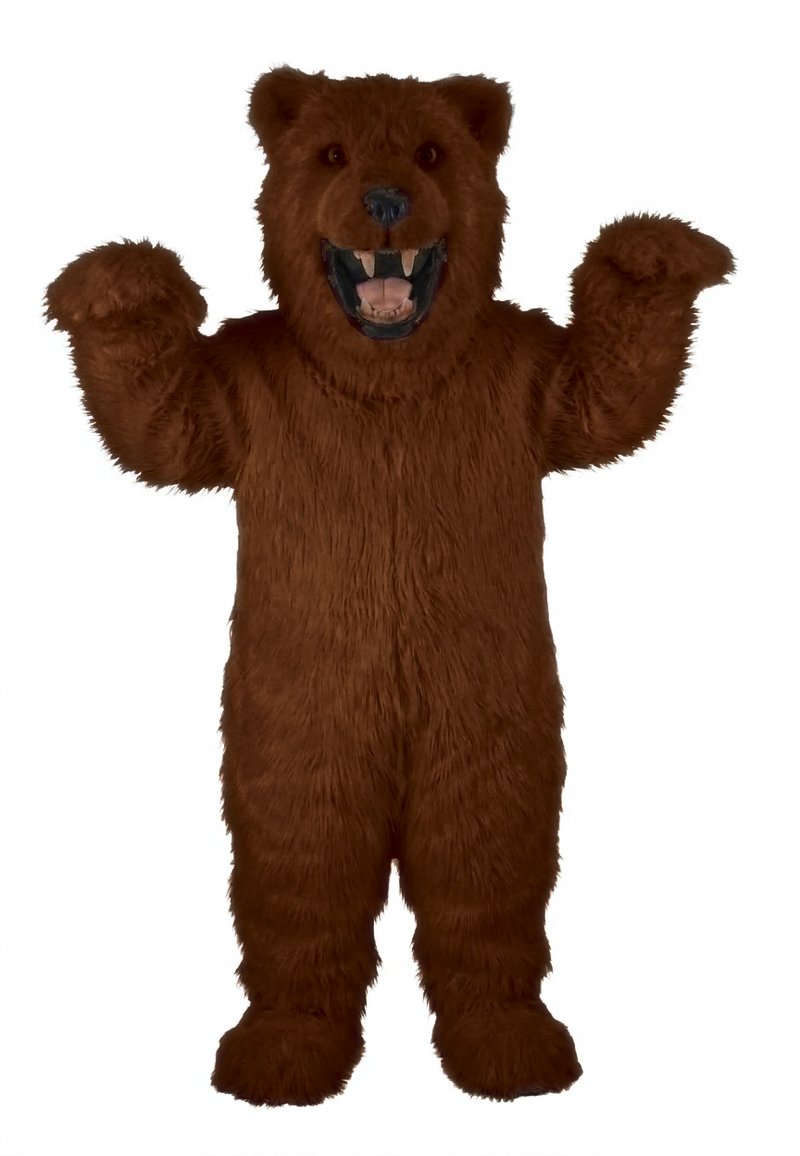 Fierce Polar Bear Mascot - Long fur / Rust mascot costume