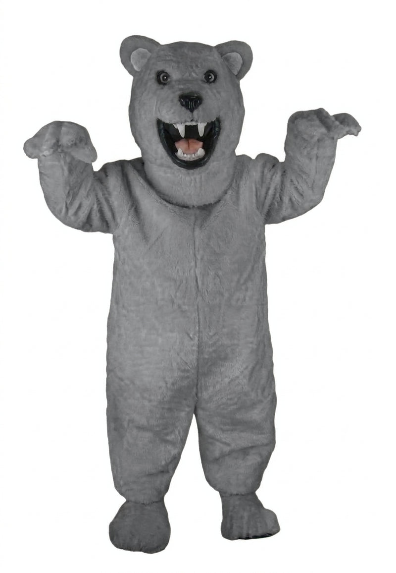 Fierce Polar Bear Mascot - Short fur / Grey mascot costume