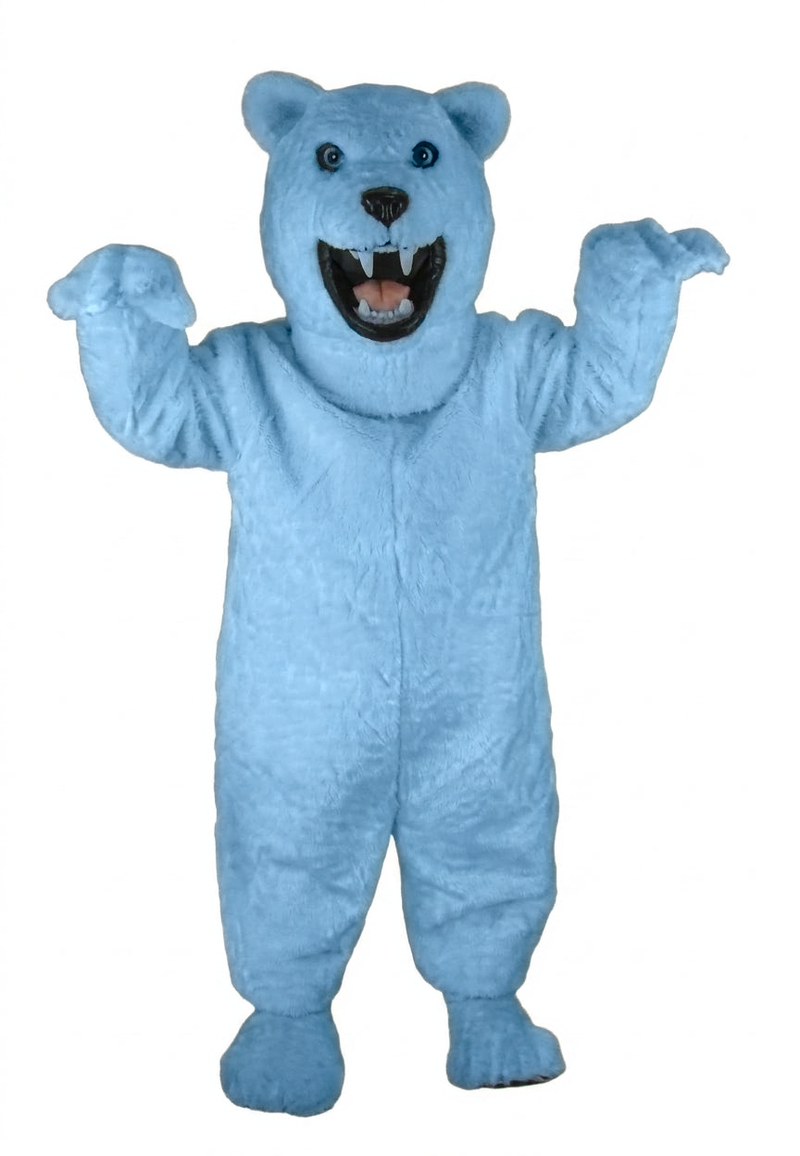 Fierce Polar Bear Mascot - Short fur / Light blue mascot costume