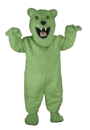 Fierce Polar Bear Mascot - Short fur / Lime mascot costume