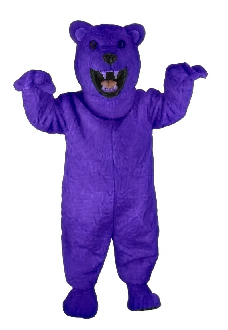 Fierce Polar Bear Mascot - Short fur / Purple mascot costume