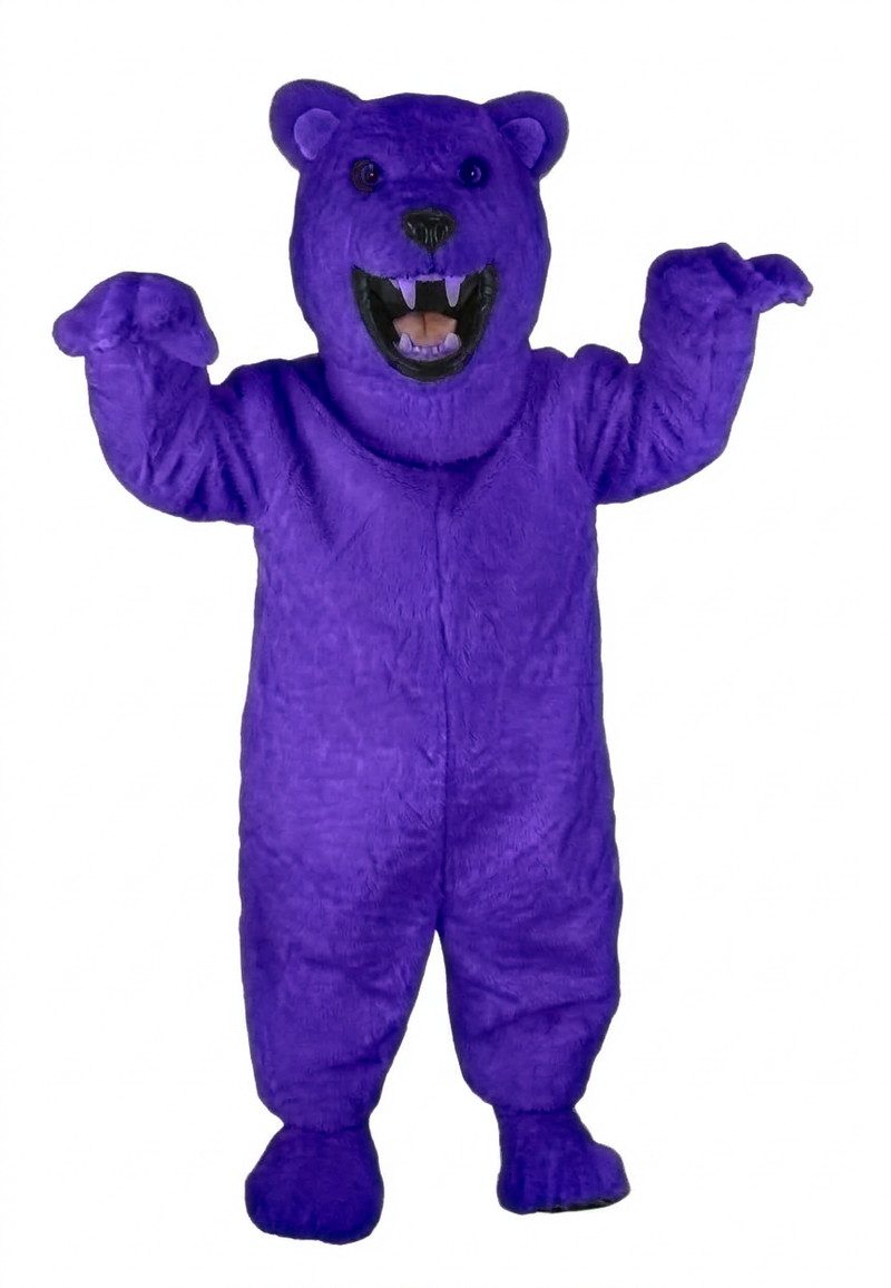 Fierce Polar Bear Mascot - Short fur / Purple mascot costume
