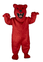Fierce Polar Bear Mascot - Short fur / Red mascot costume