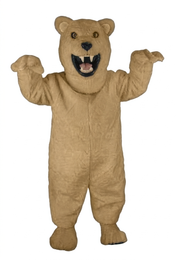 Fierce Polar Bear Mascot - Short fur / Tan mascot costume