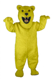 Fierce Polar Bear Mascot - Short fur / Yellow mascot costume