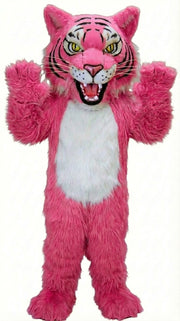 Fierce Wildcat Mascot Costume - Long fur / Bright Pink mascot costume